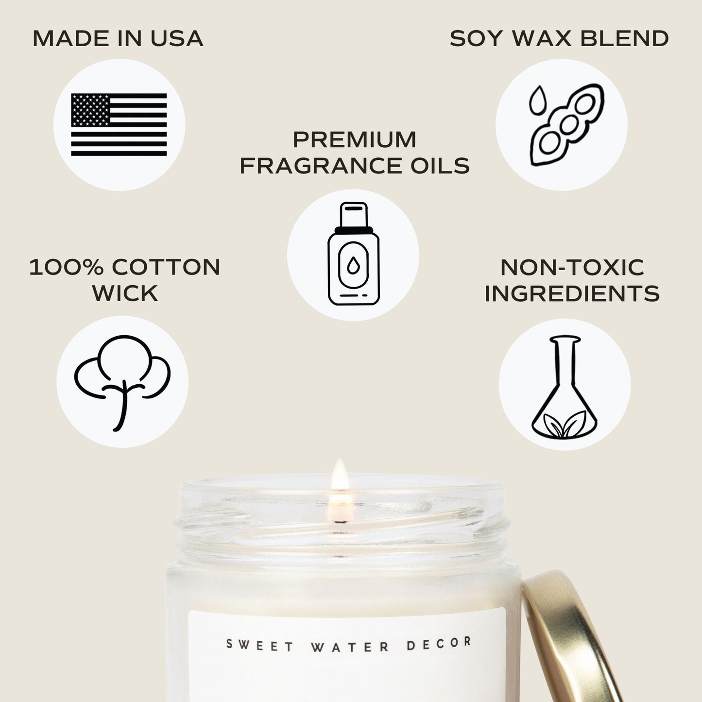 Avelena | Cashmere und Vanille Sojawachslicht, Klare Behälter 9Oz