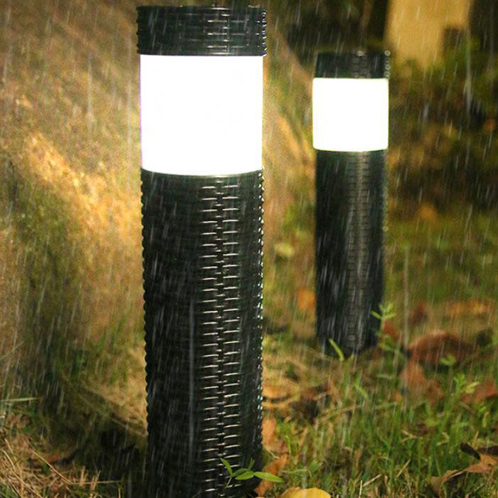 Avelena | Outdoor Solar Rattan Zylindrisches LED Garten Rasen Boden Einbau Landschaftslicht