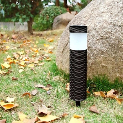 Avelena | Outdoor Solar Rattan Zylindrisches LED Garten Rasen Boden Einbau Landschaftslicht