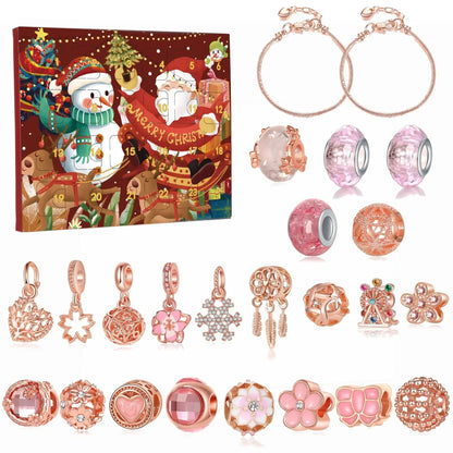 Avelena | Adventskalender Schmuckset | DIY Weihnachts-Armband mit 24 Anhängern | Festliche Countdown-Idee