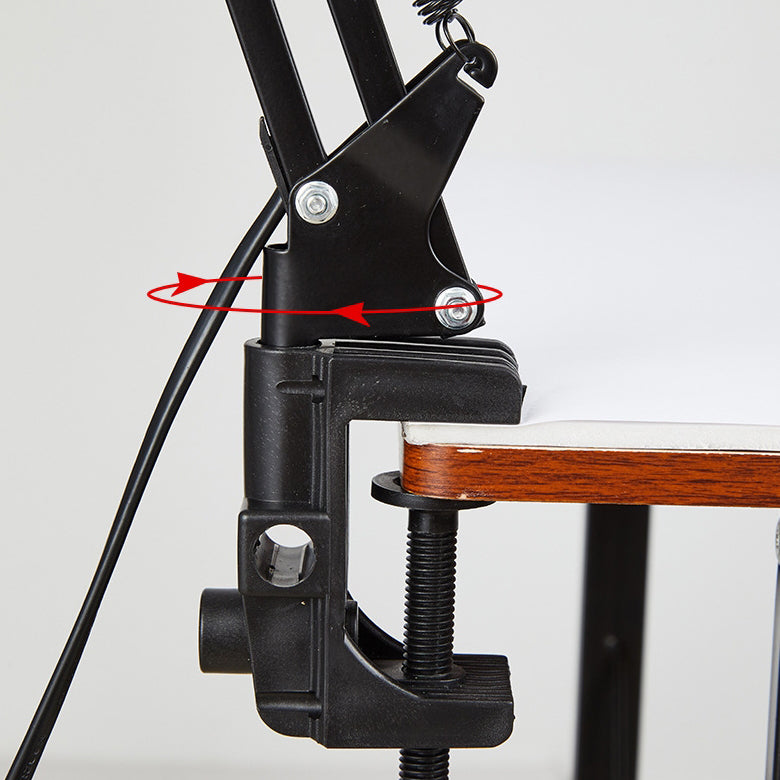 Avelena | Moderne minimalistische ausziehbare Tischlampe mit langem Arm und Clip aus ABS mit 1 Licht für das Schlafzimmer