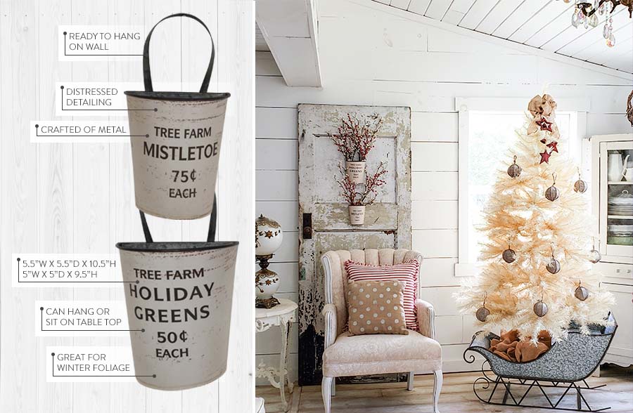 Avelena | Tree Farm Bucket Wandtopf, Set mit 2
