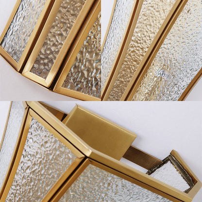 Avelena | Trumpet Wandleuchte Traditionäres Texturiertes Glas 1 Kopf Gold Wandlampenarmatur für Wohnzimmer