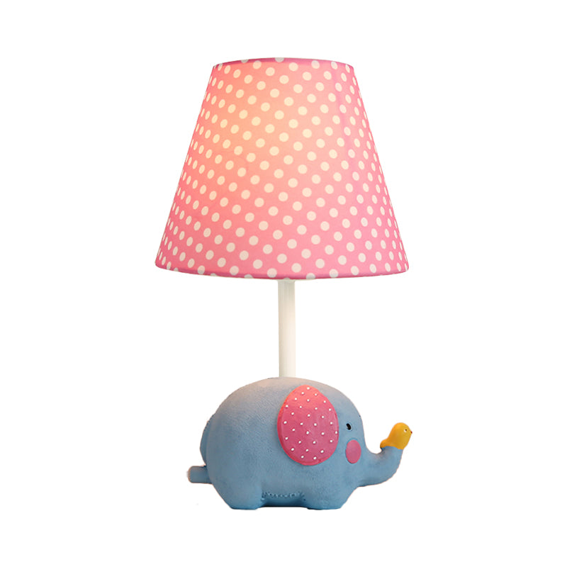 Avelena | 1 Birne Dicke Elefant Schreibtischlampe mit Punktschirm Kinderharz Studienlicht für Babyzimmer