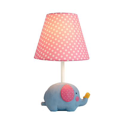 Avelena | 1 Birne Dicke Elefant Schreibtischlampe mit Punktschirm Kinderharz Studienlicht für Babyzimmer