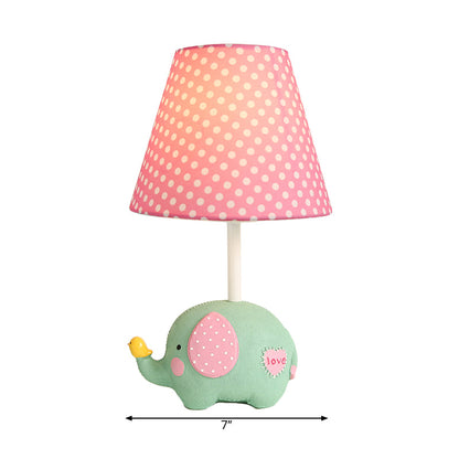 Avelena | 1 Birne Dicke Elefant Schreibtischlampe mit Punktschirm Kinderharz Studienlicht für Babyzimmer