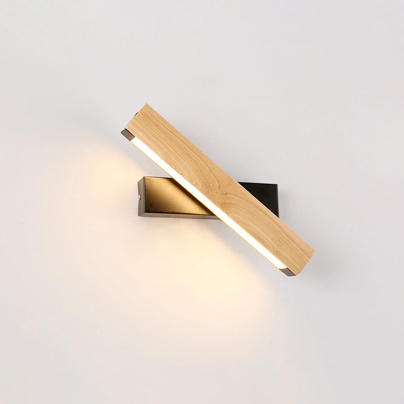 Avelena | Lineare Leselampe Wandmodern Holz Drehbar Led Schlafzimmer Wandleuchte Beleuchtungseinrichtung