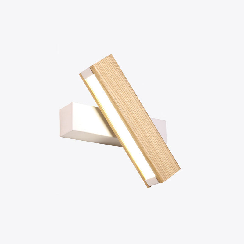 Avelena | Lineare Leselampe Wandmodern Holz Drehbar Led Schlafzimmer Wandleuchte Beleuchtungseinrichtung