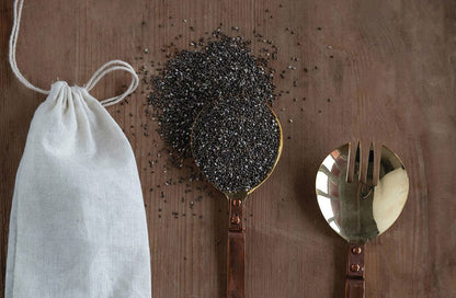 Avelena | Messing Salatbesteck In Beuteltasche, Set Von 2