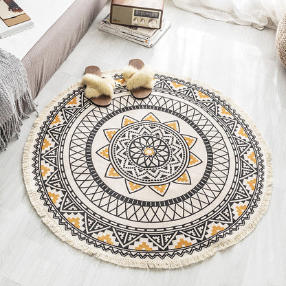 Avelena | Bohemian Stil Schlafzimmer Teppich Mehrfarbiger Geometrischer Teppich Baumwolle Haustierfreundlicher Teppich