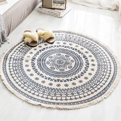 Avelena | Bohemian Stil Schlafzimmer Teppich Mehrfarbiger Geometrischer Teppich Baumwolle Haustierfreundlicher Teppich