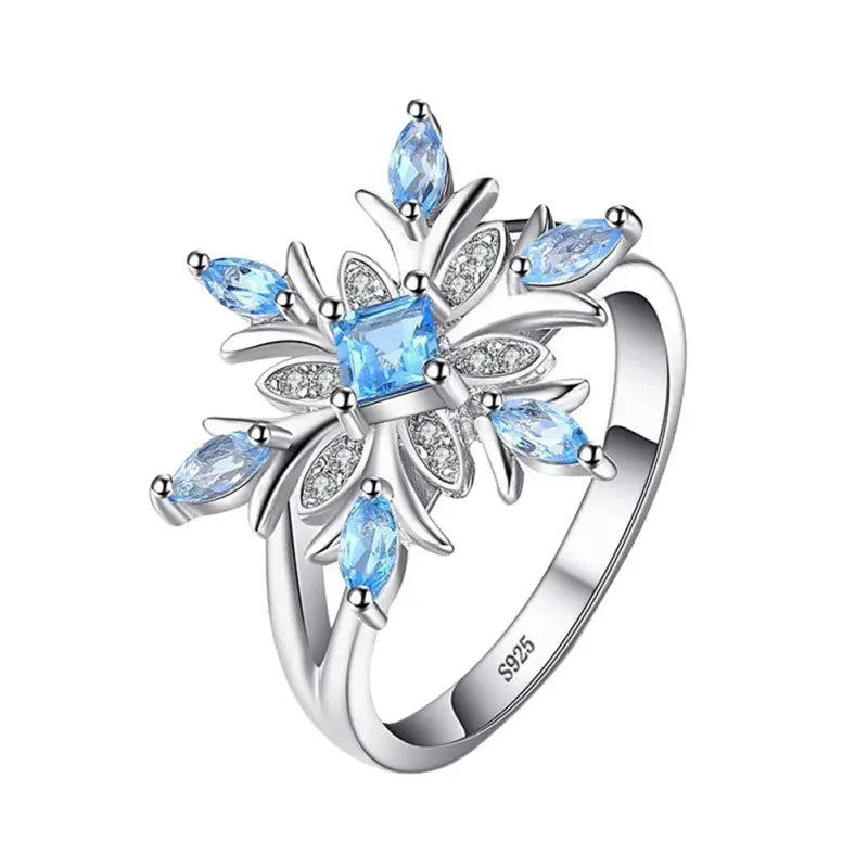 Avelena | Blauer Stern Zirkon Blumenring