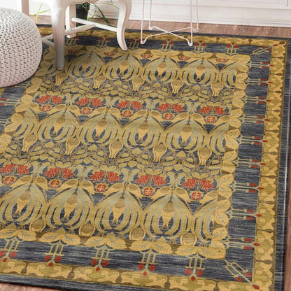 Avelena | Persischer Wohnzimmerteppich Mehrfarbiger geometrischer Teppich Polyester haustierfreundlich fleckenresistent rutschfeste Rückseite Teppich mit geflochtenem Rand