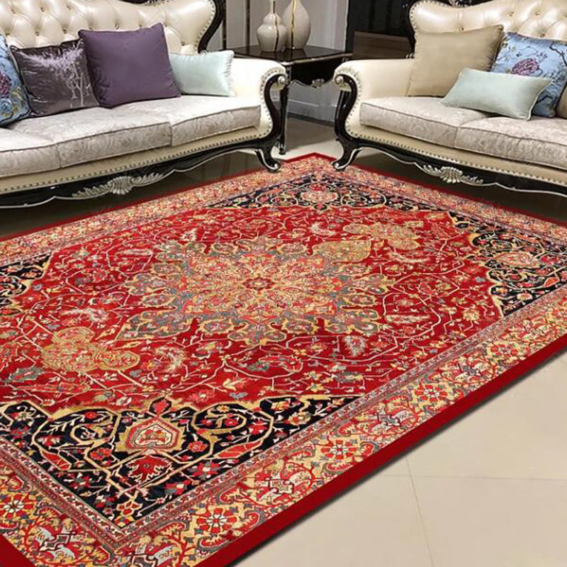 Avelena | Persischer Wohnzimmerteppich Mehrfarbiger geometrischer Teppich Polyester haustierfreundlich fleckenresistent rutschfeste Rückseite Teppich mit geflochtenem Rand