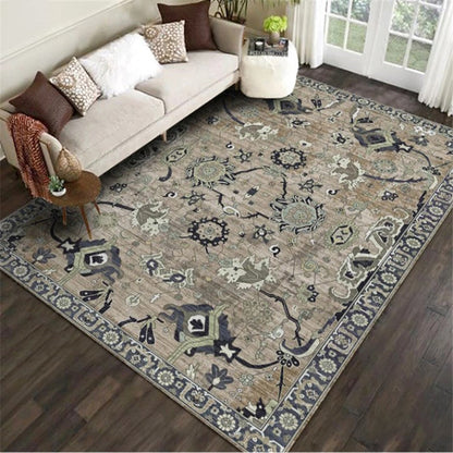 Avelena | Persischer Wohnzimmerteppich Mehrfarbiger geometrischer Teppich Polyester haustierfreundlich fleckenresistent rutschfeste Rückseite Teppich mit geflochtenem Rand