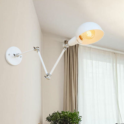 Avelena | 1 Bulb Wandleuchte Retro-Stil Schwenkarm Metall Mini Wandlampe in Weiß für das Arbeitszimmer