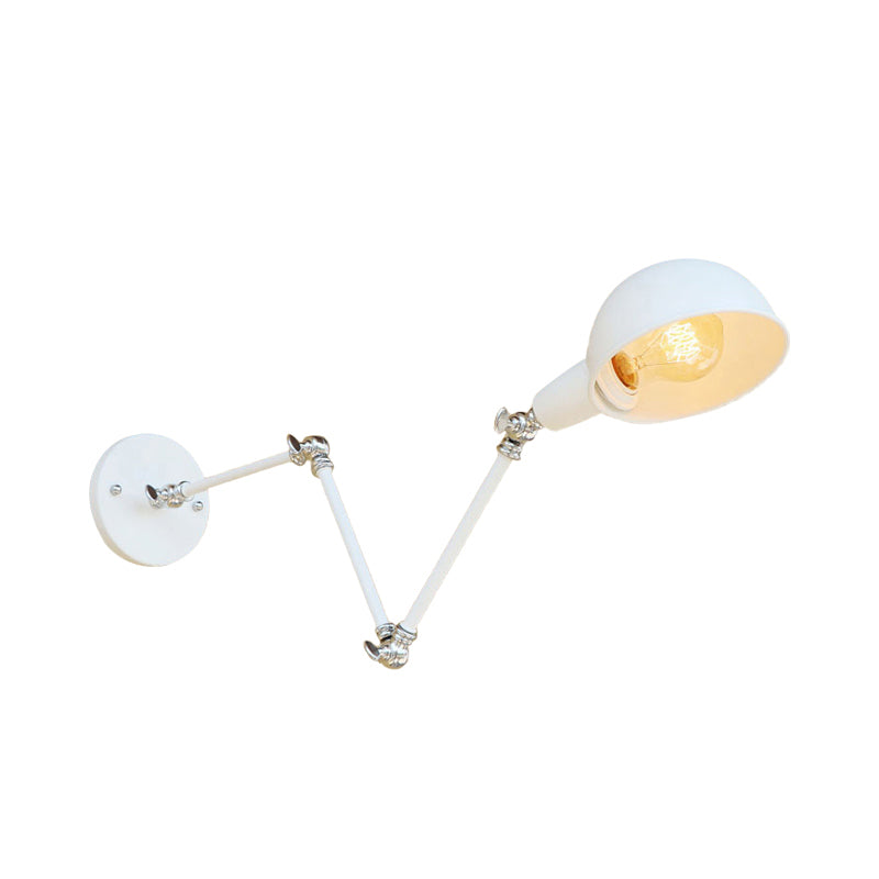 Avelena | 1 Bulb Wandleuchte Retro-Stil Schwenkarm Metall Mini Wandlampe in Weiß für das Arbeitszimmer