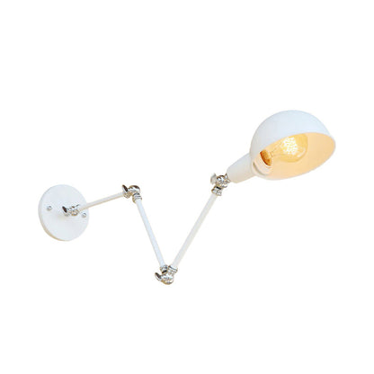 Avelena | 1 Bulb Wandleuchte Retro-Stil Schwenkarm Metall Mini Wandlampe in Weiß für das Arbeitszimmer
