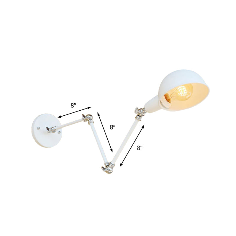 Avelena | 1 Bulb Wandleuchte Retro-Stil Schwenkarm Metall Mini Wandlampe in Weiß für das Arbeitszimmer