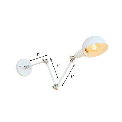 Avelena | 1 Bulb Wandleuchte Retro-Stil Schwenkarm Metall Mini Wandlampe in Weiß für das Arbeitszimmer