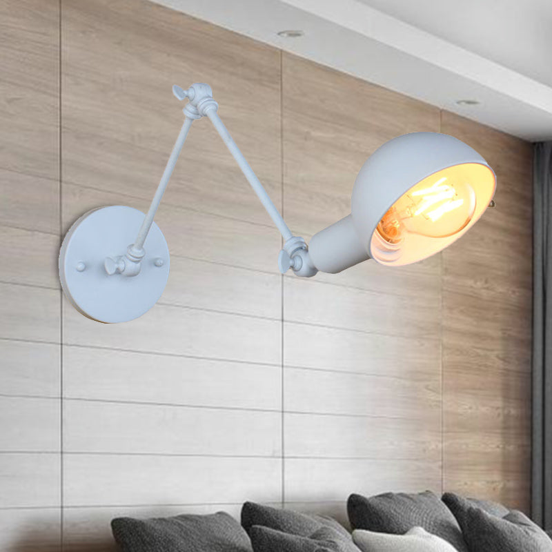 Avelena | 1 Bulb Wandleuchte Retro-Stil Schwenkarm Metall Mini Wandlampe in Weiß für das Arbeitszimmer
