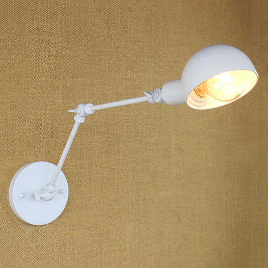 Avelena | 1 Bulb Wandleuchte Retro-Stil Schwenkarm Metall Mini Wandlampe in Weiß für das Arbeitszimmer