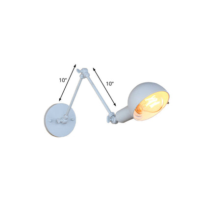 Avelena | 1 Bulb Wandleuchte Retro-Stil Schwenkarm Metall Mini Wandlampe in Weiß für das Arbeitszimmer