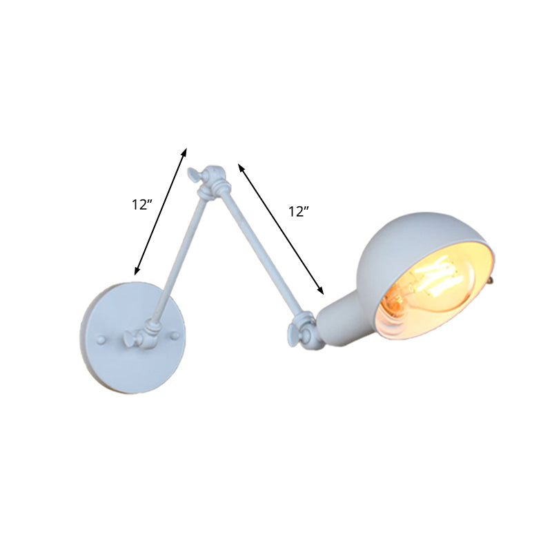 Avelena | 1 Bulb Wandleuchte Retro-Stil Schwenkarm Metall Mini Wandlampe in Weiß für das Arbeitszimmer