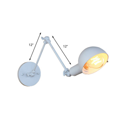 Avelena | 1 Bulb Wandleuchte Retro-Stil Schwenkarm Metall Mini Wandlampe in Weiß für das Arbeitszimmer