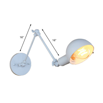 Avelena | 1 Bulb Wandleuchte Retro-Stil Schwenkarm Metall Mini Wandlampe in Weiß für das Arbeitszimmer