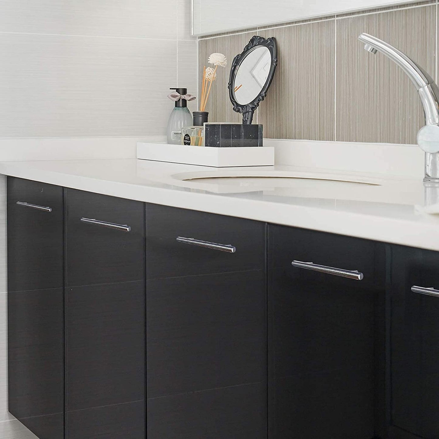 Avelena | Gebürstetes Nickel Moderne Edelstahl Schubladenbeschläge T-Bar Griffe