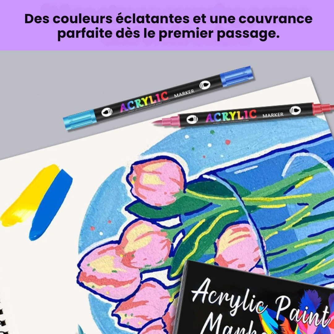Avelena | Acrylmarker Set | Präzisionsspitze | Deckende Farben für Holz, Stoff, Stein, Metall & mehr