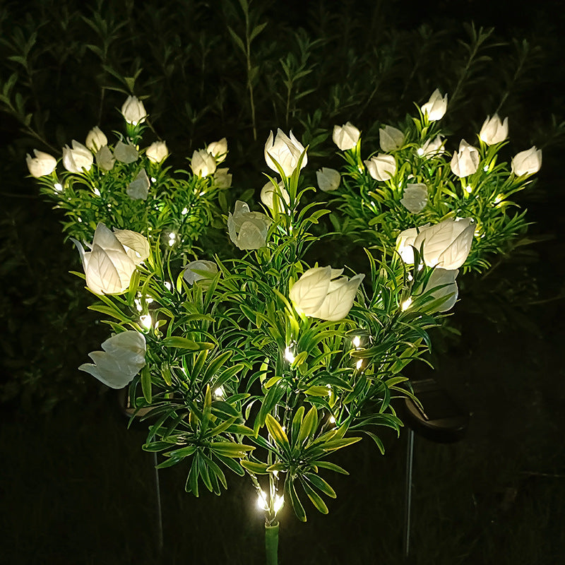 Avelena | Moderne Kreative Wasserdichte Imitation Gardenia LED Solarleuchte für Außen Terrasse