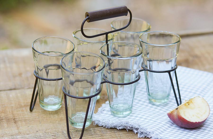 Avelena | Rustikaler Parfait-Caddy mit Glas