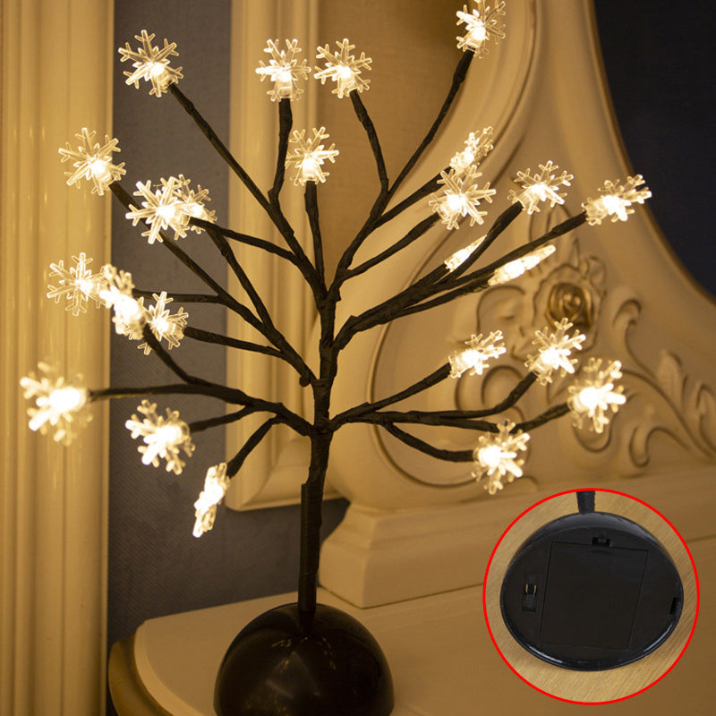 Avelena | Baumförmige Batterie Tischbeleuchtung Kunst Deko Kunststoff Schlafzimmer Led Nachttischlampe In Schwarz