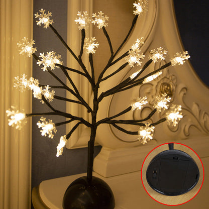 Avelena | Baumförmige Batterie Tischbeleuchtung Kunst Deko Kunststoff Schlafzimmer Led Nachttischlampe In Schwarz