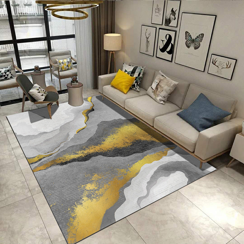 Avelena | Steampunk Wohnzimmer Teppich Multi-Farben Rustikaler Oberflächen-Look Teppich Synthetik Fleckenresistent Rutschfest Haustierfreundlich Indoor Teppich