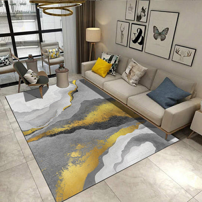 Avelena | Steampunk Wohnzimmer Teppich Multi-Farben Rustikaler Oberflächen-Look Teppich Synthetik Fleckenresistent Rutschfest Haustierfreundlich Indoor Teppich