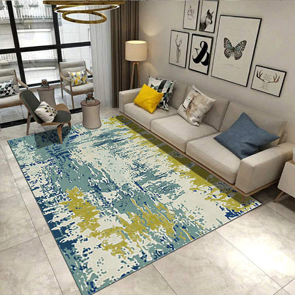 Avelena | Steampunk Wohnzimmer Teppich Multi-Farben Rustikaler Oberflächen-Look Teppich Synthetik Fleckenresistent Rutschfest Haustierfreundlich Indoor Teppich