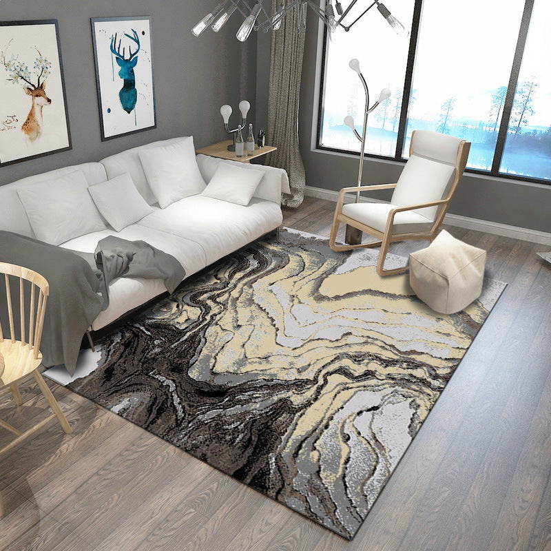 Avelena | Steampunk Wohnzimmer Teppich Multi-Farben Rustikaler Oberflächen-Look Teppich Synthetik Fleckenresistent Rutschfest Haustierfreundlich Indoor Teppich