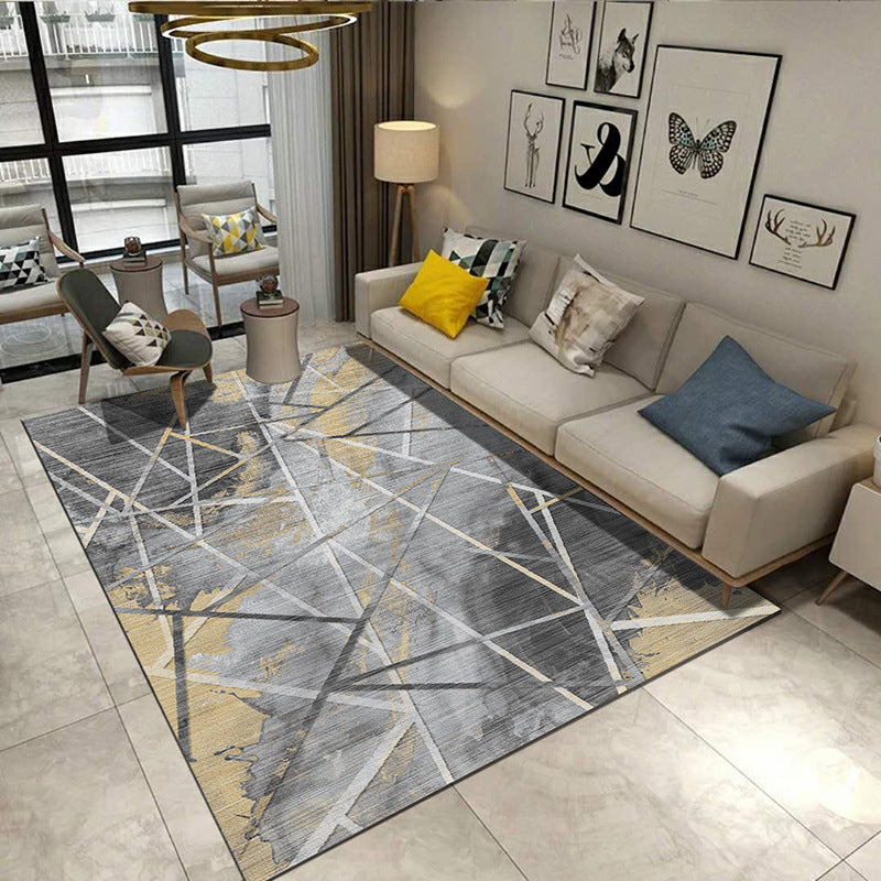 Avelena | Steampunk Wohnzimmer Teppich Multi-Farben Rustikaler Oberflächen-Look Teppich Synthetik Fleckenresistent Rutschfest Haustierfreundlich Indoor Teppich