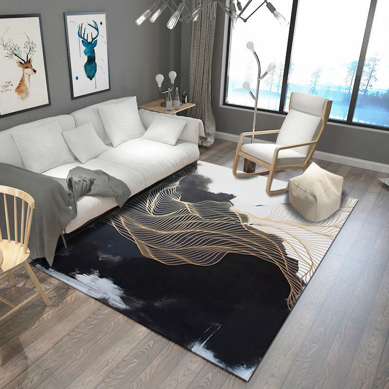 Avelena | Steampunk Wohnzimmer Teppich Multi-Farben Rustikaler Oberflächen-Look Teppich Synthetik Fleckenresistent Rutschfest Haustierfreundlich Indoor Teppich