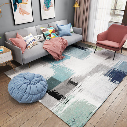 Avelena | Chic Postmodernismus Teppich Multi Color Steampunk Teppich Synthetik Haustierfreundlich Fleckenresistent Rutschfeste Unterlage Teppich für Zuhause