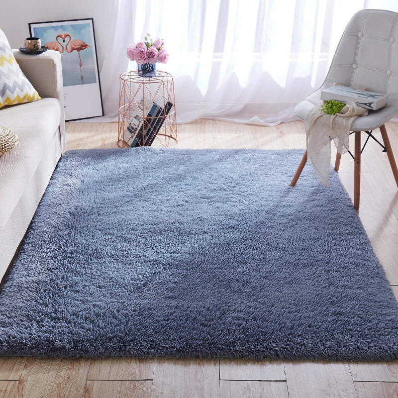 Avelena | Multi-Color Home Area Rug Nordic Plain Rug Fluffy Machine Washable Stain Resistant Anti-Slip Backing Rug with Braided Trim