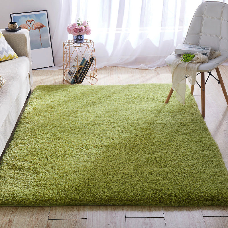 Avelena | Multi-Color Home Area Rug Nordic Plain Rug Fluffy Machine Washable Stain Resistant Anti-Slip Backing Rug with Braided Trim