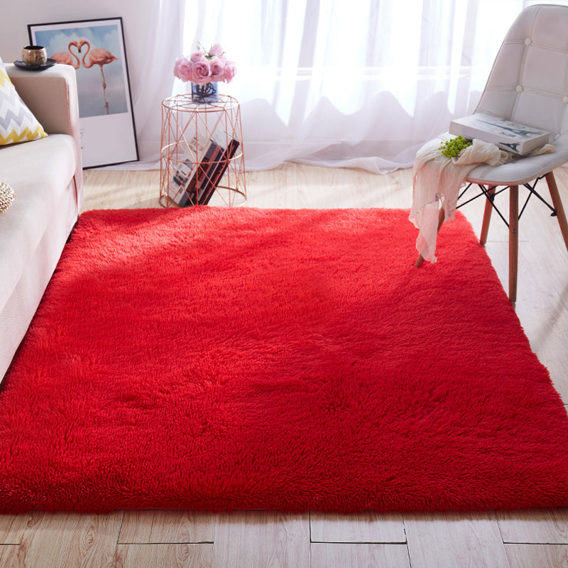 Avelena | Multi-Color Home Area Rug Nordic Plain Rug Fluffy Machine Washable Stain Resistant Anti-Slip Backing Rug with Braided Trim