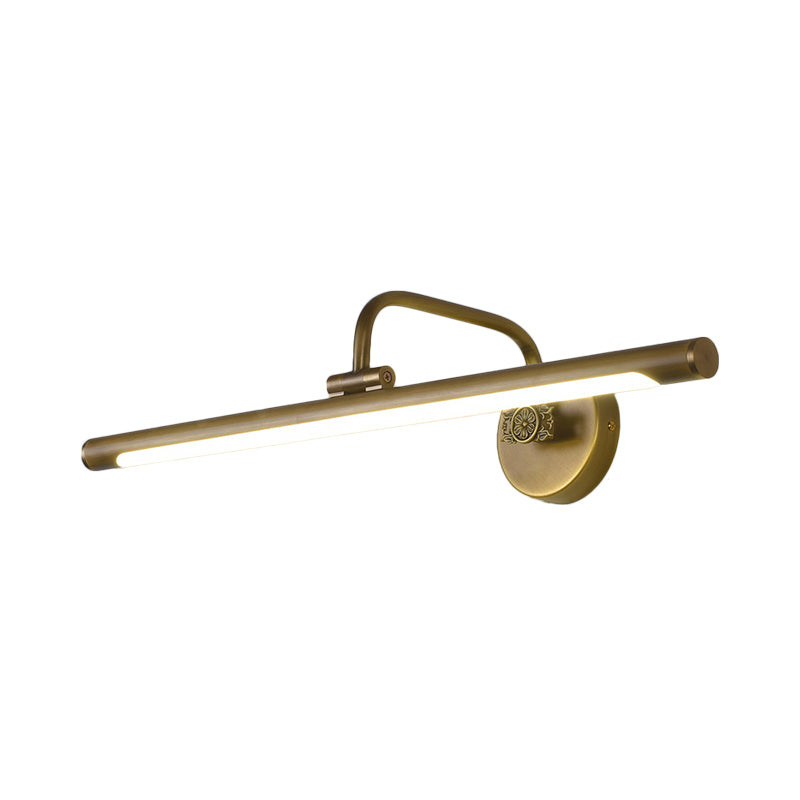 Avelena | Schwarz/Antik Messing Led Wandleuchte Fixture Traditionelle Metall Lineare Make-Up Beleuchtung In Weiß/Warm/Natural Light, 14"/18"/23" B