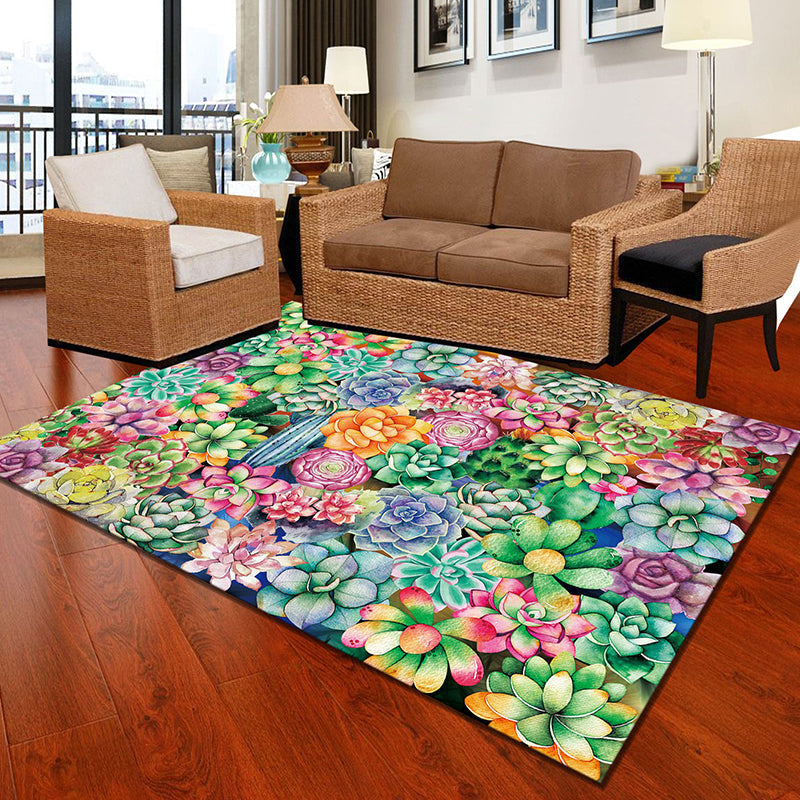 Avelena | Multi-Color Moderner Teppich Polyester Digital Grafik Teppich Antirutsch Rücken Haustierfreundlicher Waschbarer Teppich für das Gästezimmer