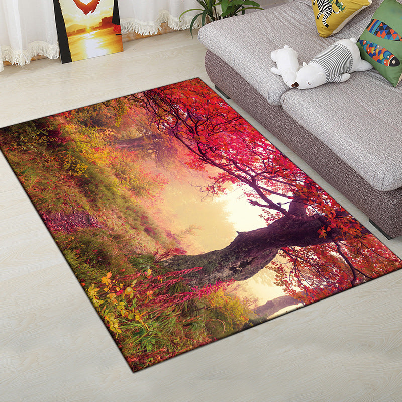 Avelena | Multi-Color Moderner Teppich Polyester Digital Grafik Teppich Antirutsch Rücken Haustierfreundlicher Waschbarer Teppich für das Gästezimmer