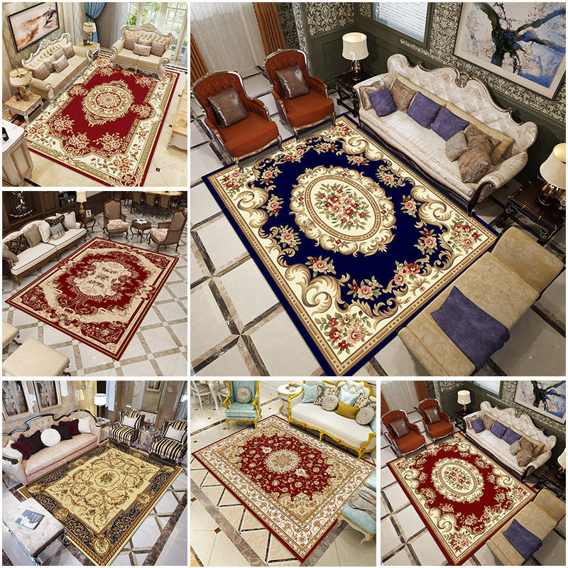 Avelena | Schöner mehrfarbiger Jacquard-Teppich aus Polypropylen traditioneller Teppich fleckenresistent waschbar rutschfeste Unterlage Teppich für Raum